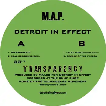 Budget Detroit In Effect - Transparency – TRANSPARENCY / REAL RECOGNIZE REAL / FALSE HOPE (NOWHERE STREET) / BEWARE OF THE FAKERS… (M.a.p. / MAP016) [Pre-Order] | Redeye Records