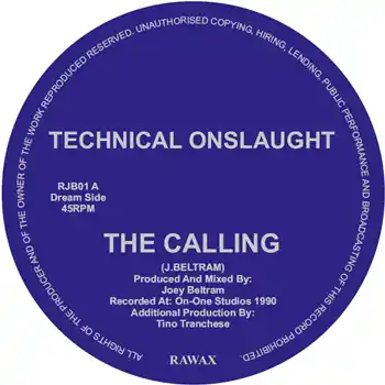 Technical Onslaught (Joey Beltram) - The Calling – A. The Calling / B. Eyes Of The Mind (***NOTE : THIS IS A PRE-ORDER ITEM***) (Rawax / RJB01) [Pre-Order] | Redeye Records Discount