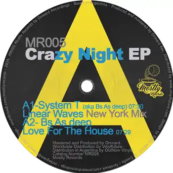 Bs As Deep, Nicola Brusegan - Crazy Night EP – System T (Aka Bs As Deep) - Linear Waves, Bs As Deep - Love For The House, Nicola Bruse… (Mostly Records / MR005) [Pre-Order] | Redeye Records Bulk Order